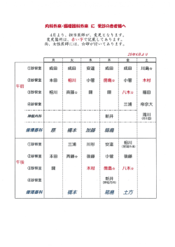 内科外来・循環器科外来 に 受診の患者様へ