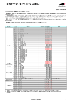 販売終了予定一覧（アライドテレシス製品）