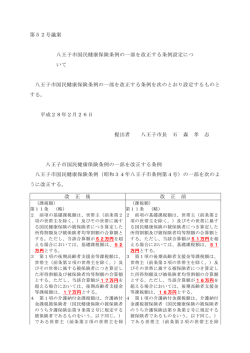 八王子市国民健康保険条例の一部を改正する条例設定について（PDF