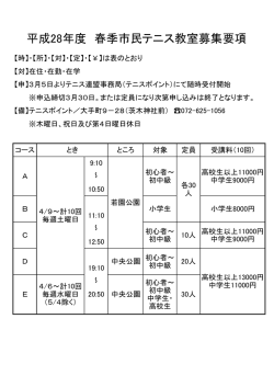 募集要項 - 茨木テニス連盟