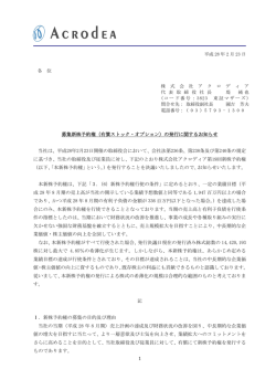 募集新株予約権（有償ストック・オプション）