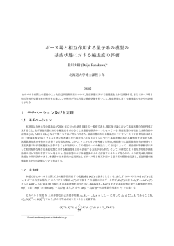 ボース場と相互作用する量子系の模型の 基底状態に対する縮退度の評価