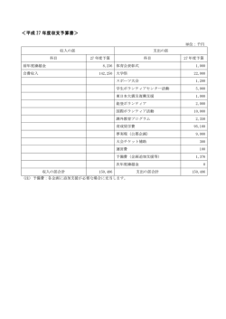 ＜平成 27 年度収支予算書＞