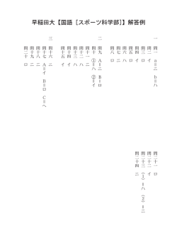 早稲田大【国語［スポーツ科学部］】解答例