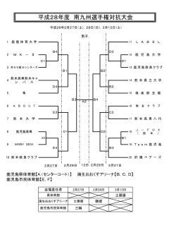 南九州選手権大会組合せ - TOP of 鹿児島県バスケットボール協会