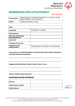 bewerbung f&uuml;r athletenrat - Special Olympics Deutschland