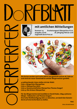 Ausgabe 113, 2016 - Oberperfer Dorfblatt