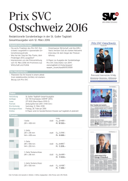 Prix SVC Ostschweiz 2016