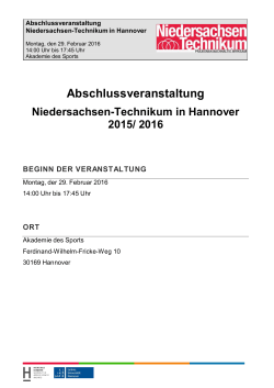 Auftaktveranstaltung Niedersachsen-Technikum