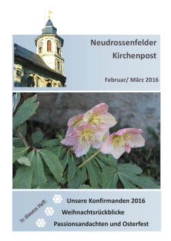 Kirchenpost Februar / März 2016 - Kirchengemeinde Neudrossenfeld