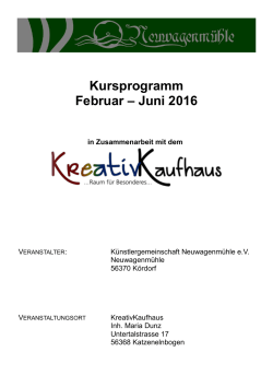 Info´s & Anmeldung über PDF - Kreativ Kaufhaus in Katzenelnbogen