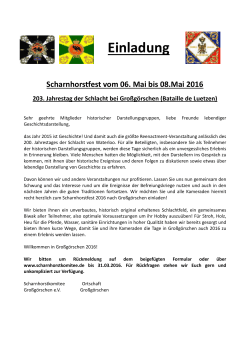Einladung & Anmeldeformular &ldquo;Scharnhorstfest 2016&rdquo; downloaden