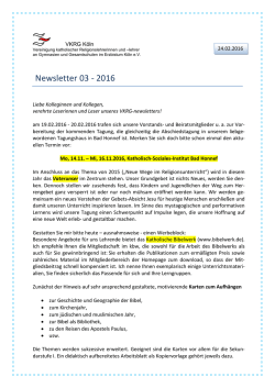 lesen Sie unseren aktuellen Newsletter 03/2016