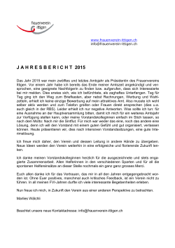 Jahresbericht - Frauenverein Ittigen