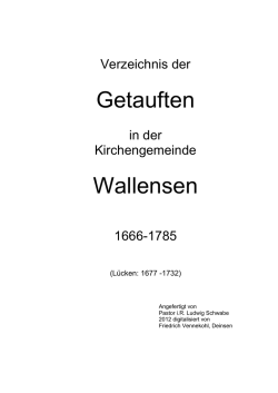 Getaufte von 1666-1785