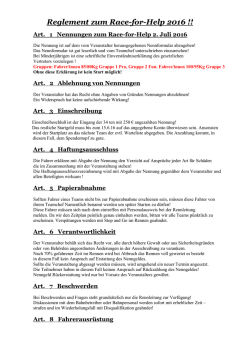 Reglement zum Race-for