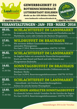 Veranstaltungen im Landmarkt - Landmarkt Rothenschirmbach