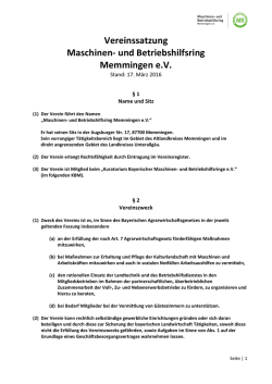 hinterlegte Satzungsneufassung