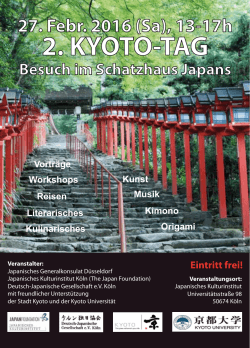 2. Kyoto-Tag am 27. Februar 2016 im Japanischen Kulturinstitut Köln