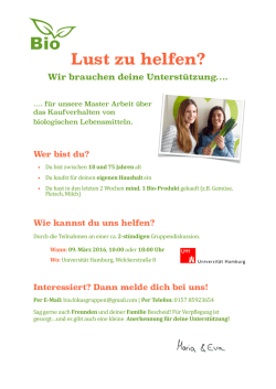 Lust zu helfen? - BWL - Universität Hamburg