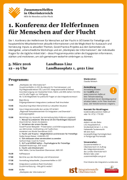 Einladung und Programm - ZusammenHelfen in Oberösterreich