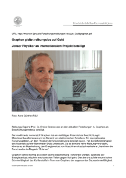 Graphen gleitet reibungslos auf Gold Jenaer Physiker an