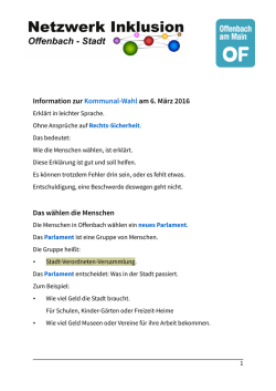 Information zur Kommunal-Wahl am 6. M&auml;rz 2016 Das