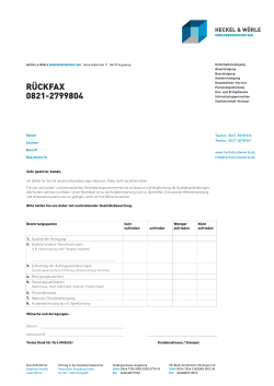 Kundenbefragungsbogen - Heckel & Wörle Gebäudereinigung