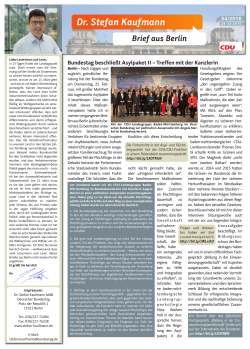 Dr. Stefan Kaufmann Brief aus Berlin