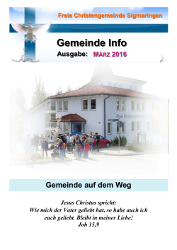 März 2016 - Freie Christengemeinde Sigmaringen