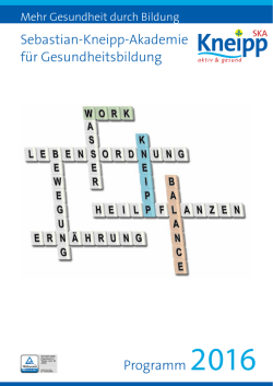 Sebastian-Kneipp-Akademie für Gesundheitsbildung Programm 2016