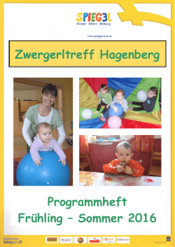 Zwergerltreff Hagenberg Programmheft Frühling – Sommer 2016