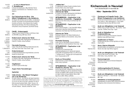 März – September 2016 - Kirchenmusik in Neuwied