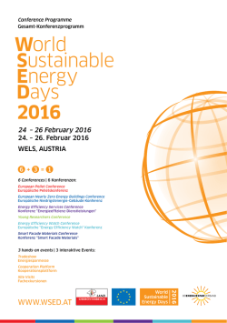 Programme - World Sustainable Energy Days