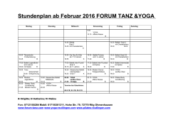 Stundenplan - Brigitte Stemmler Forum Tanz & Yoga