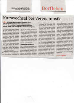 GV-Bericht in der Zürichsee-Zeitung vom 23. Februar 2016