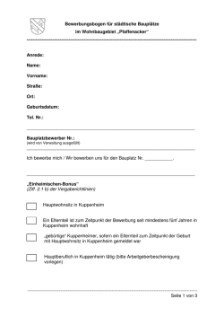 Bewerbungsbogen - Stadt Kuppenheim