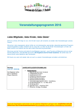 Veranstaltungsprogramm - Gemeinsam aktiv Oberkirch
