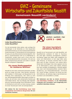 GWZ - Liebe Neustifterinnen und Neustifter!