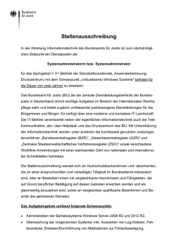 in im Sachgebiet V 31 (Betrieb der Standardb&uuml;rodienste, A