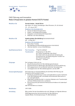 Infoblatt zum Modul I2 - EHB