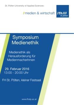 Symposium Medienethik - Fachhochschule St. Pölten