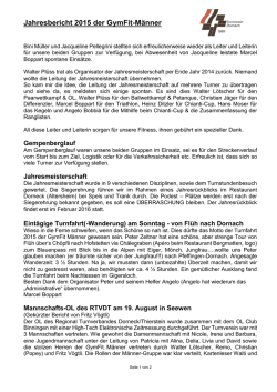 Jahresbericht 2015 der GymFit-Männer