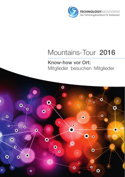 TechnologyMountains Tour Programm 2016