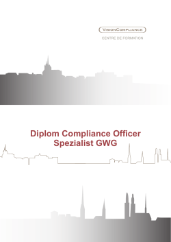 Diplom Compliance Officer Spezialist GWG