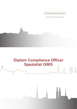 Diplom Compliance Officer Spezialist GWG