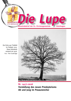 Die Lupe 2016-01 - Evangelische Kirchengemeinde Steinhagen