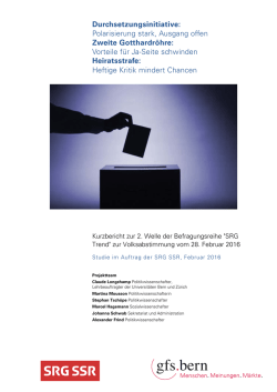 2. SRG-Umfrage zu den eidg. Abstimmungsvorlagen