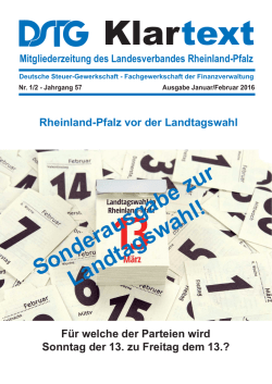Sonderausgabe zur Landtagswahl!