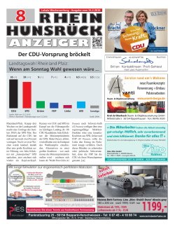 Der CDU-Vorsprung bröckelt - Rhein-Hunsrück